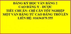 THÔNG BÁO ĐĂNG KÝ HỌC VĂN BẰNG 2 CAO ĐẲNG Y - DƯỢC NĂM 2018
